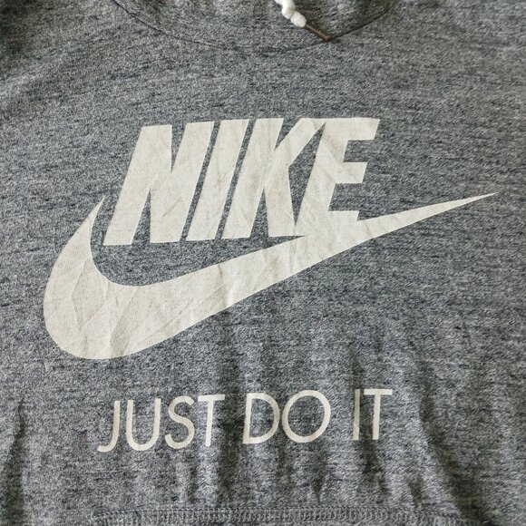 Nike Sweater Womens Medium Gray Sweatshirt Hoodie Lightweight Swoosh 823701-091 - Picture 2 of 10